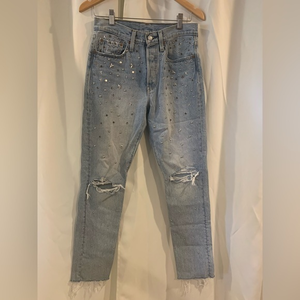 Levi Embellished Women’s 501 High Rise Skinny‎ jeans 27x30